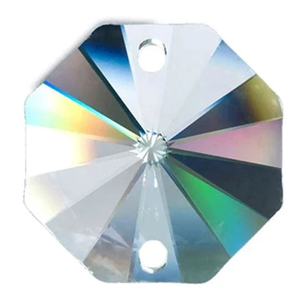 Octagon Crystal 26mm Clear Prism with Two Holes