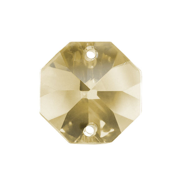 Octagon Crystal 14mm Golden Shadow Prism with Two Holes