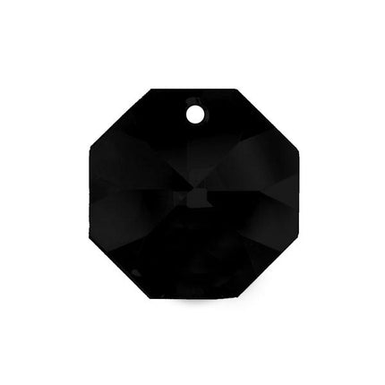 Octagon Crystal 14mm Black Prism with One Hole on Top