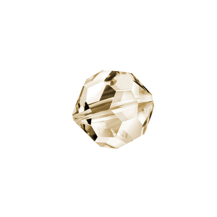 Faceted Round Bead Crystal 8mm Honey Prism with Hole Through