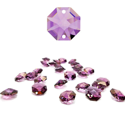 Swarovski Strass Crystal 14mm Lilac Octagon Lily Prism Two Holes
