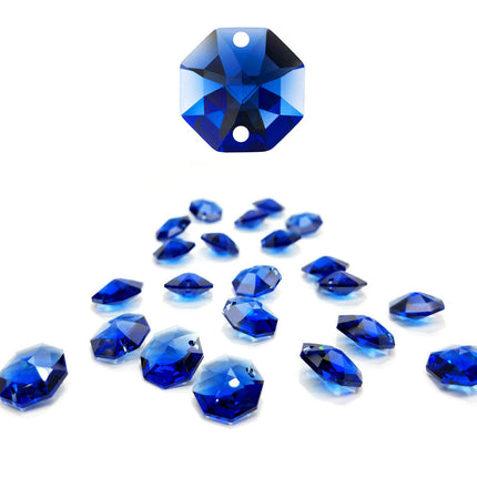Swarovski Strass Crystal 14mm Dark Sapphire Octagon Lily Prism Two Holes