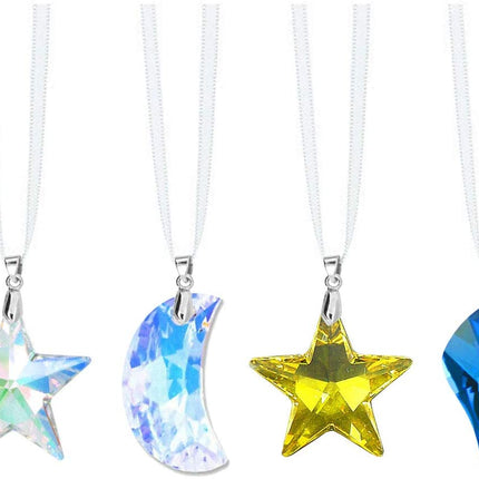 Swarovski Strass Colorful Hanging Crystal Prism Ornaments (4 Pieces)