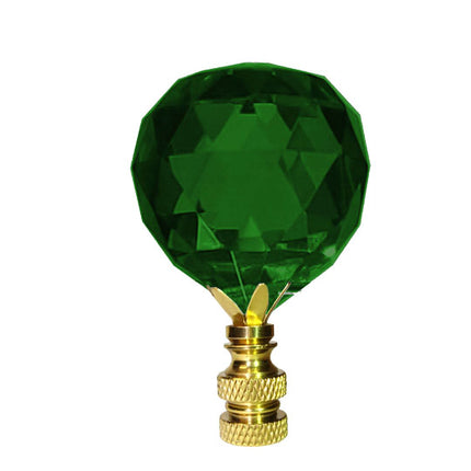 Lamp Shade Finial 30mm Emerald Faceted Ball Prism Magnificent Crystal