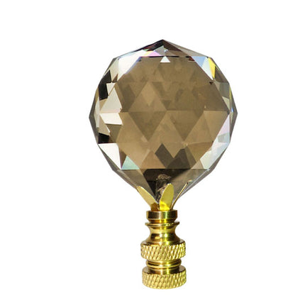 Lamp Shade Finial 30mm Honey Faceted Ball Prism Magnificent Crystal