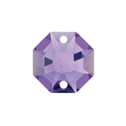 Swarovski Strass Crystal 14mm Blue Violet Octagon Lily Prism Two Holes