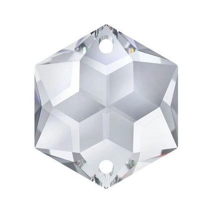 Swarovski Strass Crystal 24mm Clear Hexagon Star prism bead with Two Holes