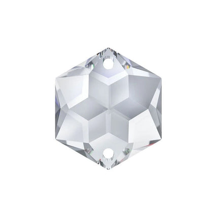 Swarovski Strass Crystal 18mm Clear Hexagon Star prism bead with Two Holes