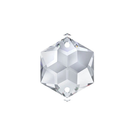 Swarovski Strass Crystal 14mm Clear Hexagon Star prism bead with Two Holes