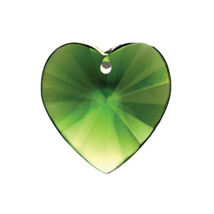 Crystal Heart Prism 14mm Emerald Crystal Prism with One Hole on Top