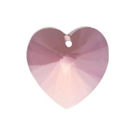 Crystal Heart Prism 14mm Pink Crystal Prism with One Hole on Top
