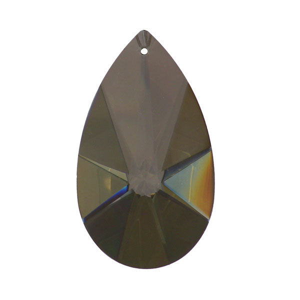 Modern Almond Crystal 2.5 inches Golden Teak Prism with One Hole on Top