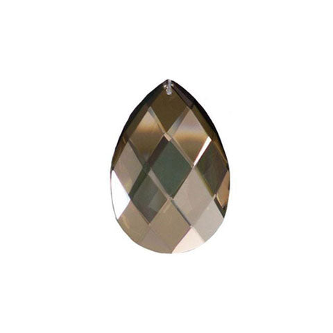 Classic Almond Crystal 2.5 inches Golden Teak Prism with One Hole on Top