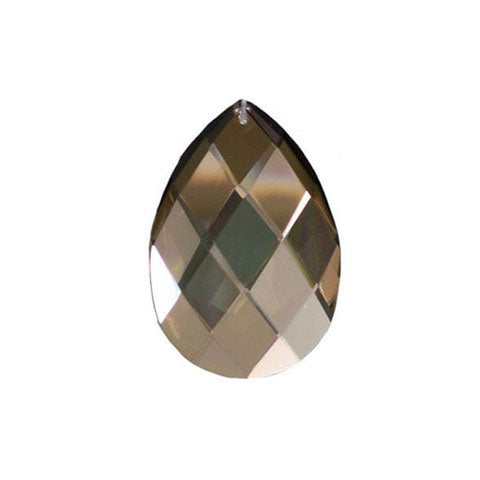 Classic Almond Crystal 3 inches Golden Teak Prism with One Hole on Top