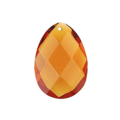 Classic Almond Crystal 3.5 inches Amber Prism with One Hole on Top