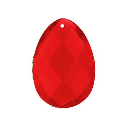 Classic Almond Crystal 4 inches Red Prism with One Hole on Top