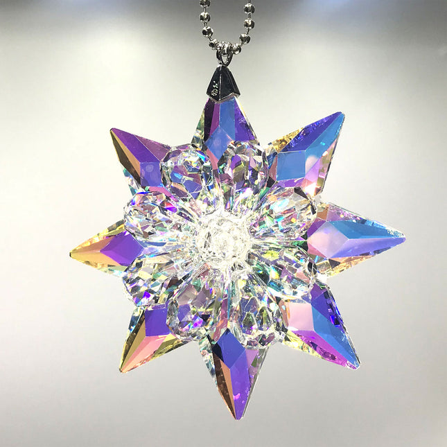 Crystal Ornament Aurora Borealis Crystal Star, Suncatcher, Rainbow Maker, Magnificent Crystal