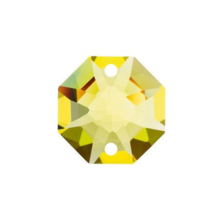 Swarovski Strass Crystal 14mm Light Topaz Octagon Lily Prism Two Holes