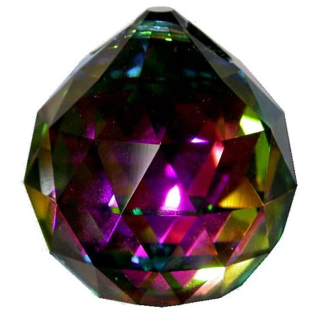 Faceted Ball Crystal 70mm Vitrail Prism with One Hole on Top