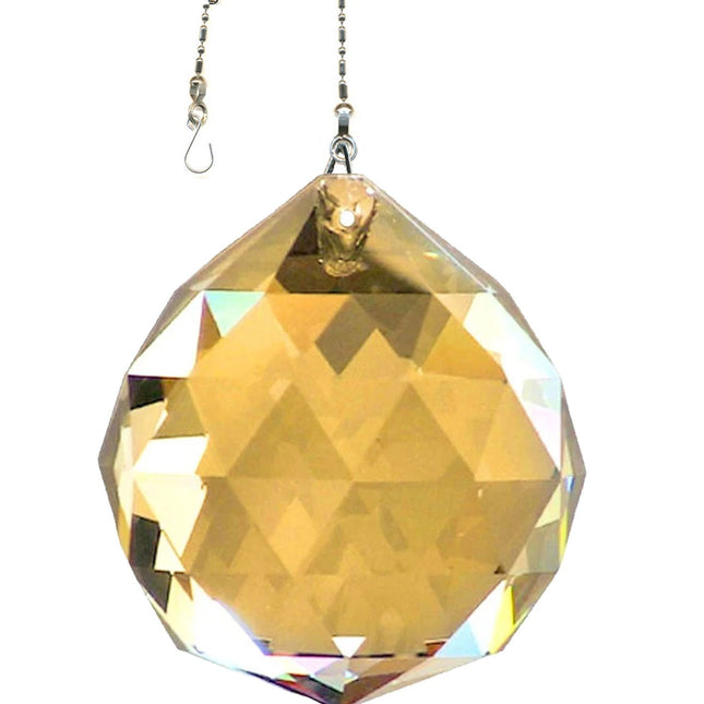 Crystal Suncatcher 70mm Gold Faceted Ball Prism Magnificent Brand