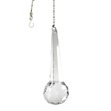 Crystal Suncatcher 3 inch Clear Combination Drop with Faceted Ball Prism Magnificent Brand