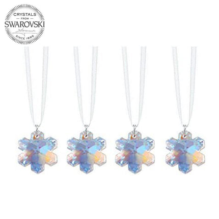 Hanging Crystal Snowflakes Swarovski Strass Prisms 4 Pcs Crystal Aurora Borealis Suncatcher Rainbow Maker Crystal Ornaments