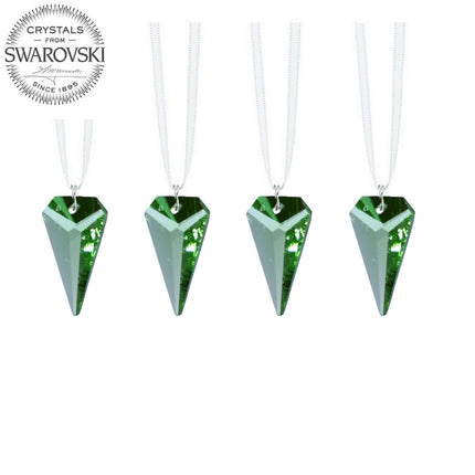Light Peridot Arrow Crystal Prism Ornaments Swarovski Strass, 4 Pcs