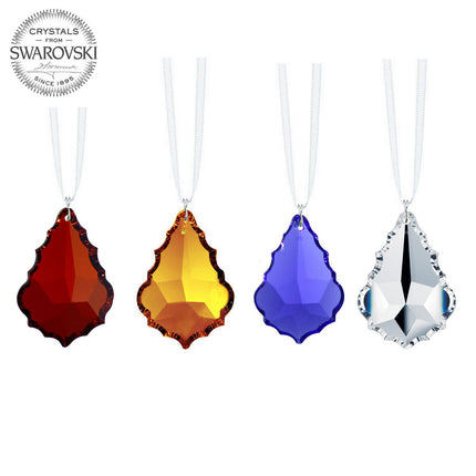 Colorful Pendeloque Crystal 1.5 inch Prism Ornaments Swarovski Strass, 4 Pcs