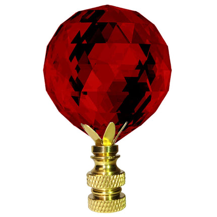 Lamp Shade Finial Bordeaux Faceted Ball Swarovski Strass Crystal