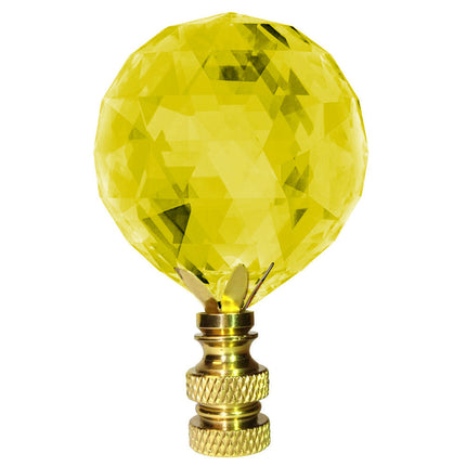 Lamp Shade Finial 40mm Light Amber Faceted Ball Magnificent Crystal