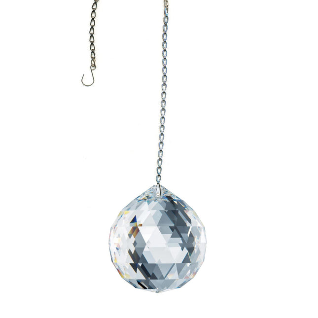 Crystal Suncatcher 30mm Swarovski Strass Clear Faceted Ball Prism