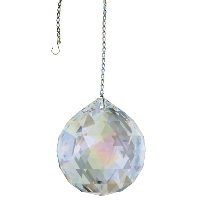 Crystal Suncatcher 40mm Swarovski Strass Aurora Borealis Faceted Ball Prism