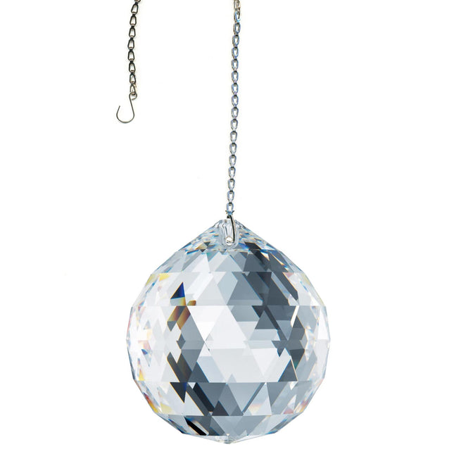 Crystal Suncatcher 40mm Swarovski Strass Clear Faceted Ball Prism