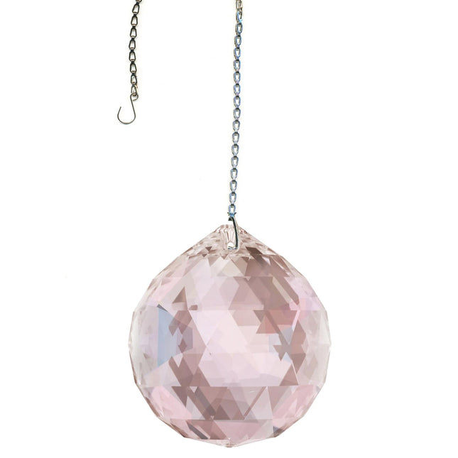 Crystal Suncatcher 40mm Swarovski Strass Rosaline Faceted Ball Prism