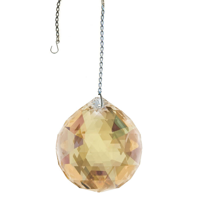 Crystal Suncatcher 40mm Swarovski Strass Topaz Faceted Ball Prism