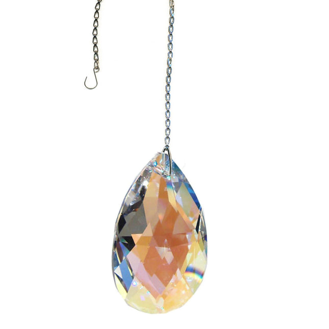 Crystal Suncatcher 2 inch Swarovski Strass Aurora Borealis Almond Prism