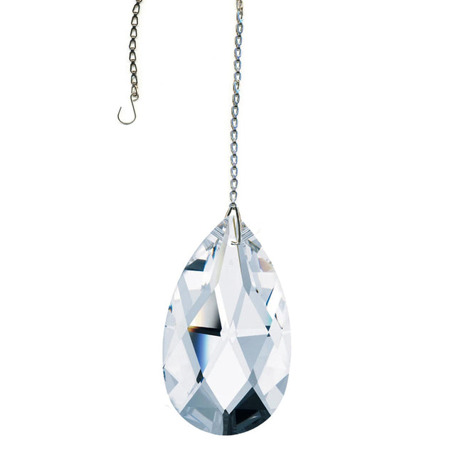 Crystal Suncatcher 2 inch Swarovski Strass Clear Almond Prism