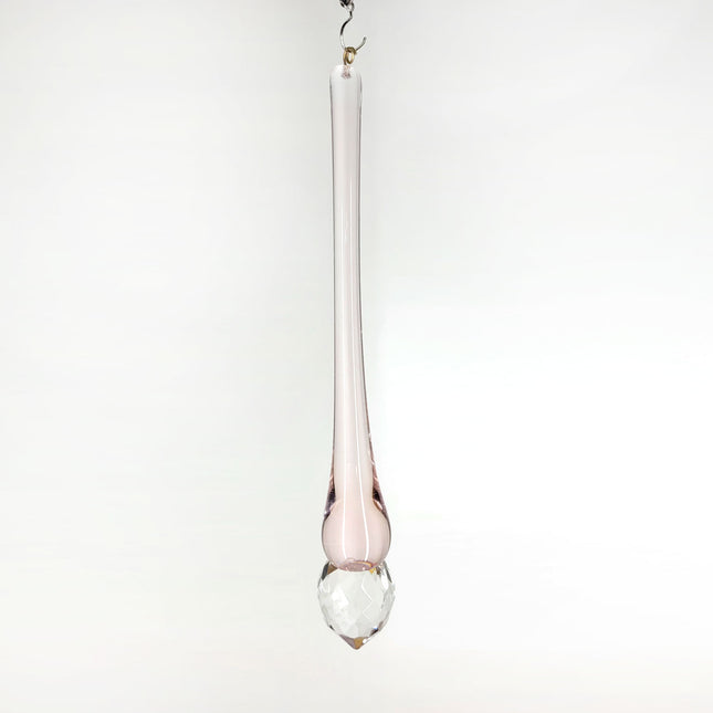 Combination Drop Crystal 7.5 inches Pink and Clear Prism