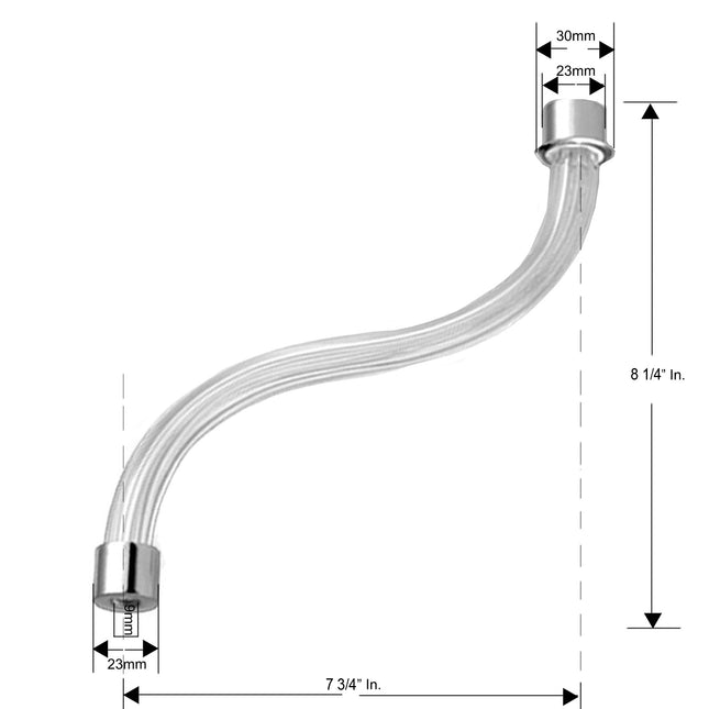 Plain Crystal Fluted Up Arm 5 1/8 inches Chrome