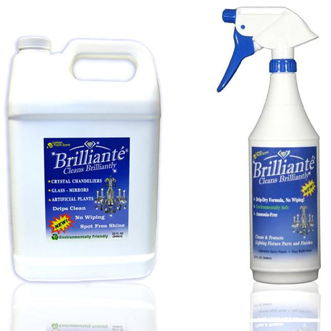 Brilliante Crystal Cleaner Spray Bottle + 1 Gallon Refill 