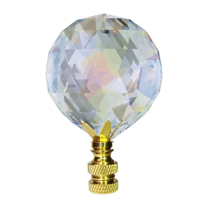 Lamp Shade Finial 40mm Aurora Borealis Faceted Ball Swarovski Strass Crystal