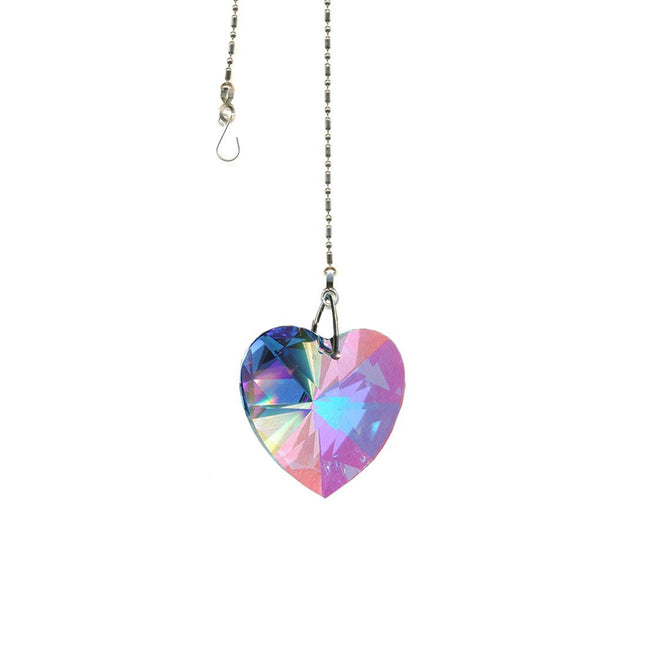 Crystal Suncatcher 28mm Swarovski Strass Aurora Borealis Heart Prism 