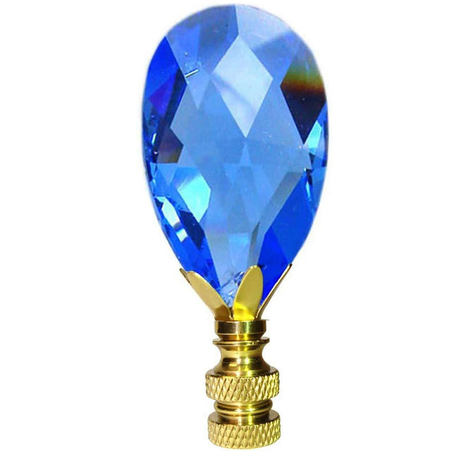 Lamp Shade Finial Sapphire Almond Swarovski Strass Crystal