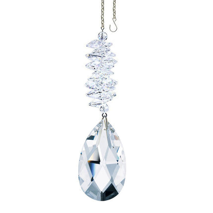 Clear Almond Suncatcher with Swarovski Crystal Lily Prisms (5 inch)