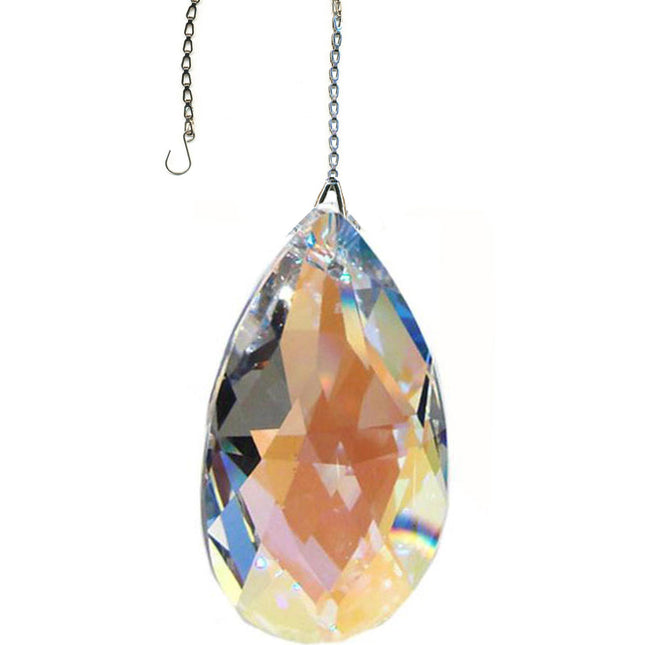 Crystal Suncatcher Almond Prism 3-inch Swarovski Strass Aurora Borealis Prism